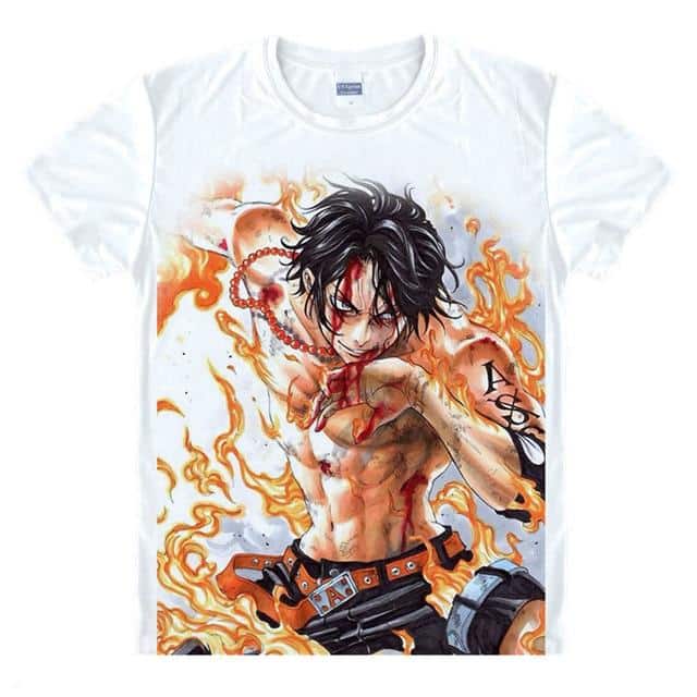T-Shirt One Piece Portgas Flammes