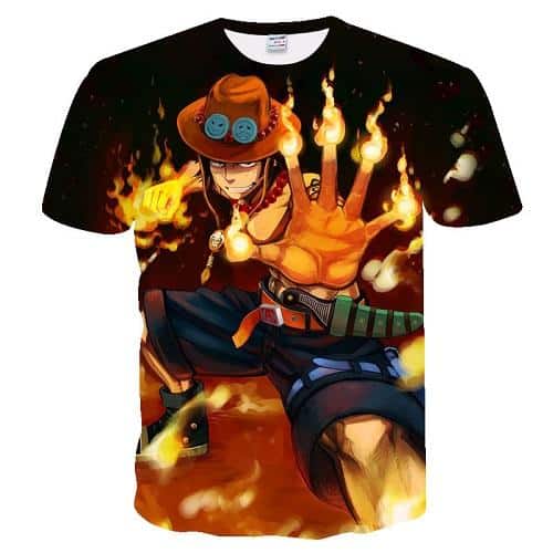 T-Shirt One Piece Portgas D. Ace Feu