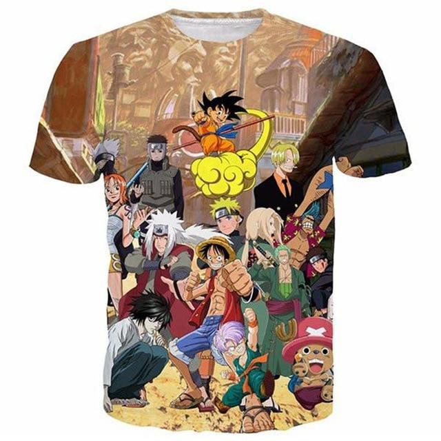 T-Shirt One Piece Dragon Ball et Naruto