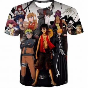 T-Shirt One Piece Bleach et Naruto