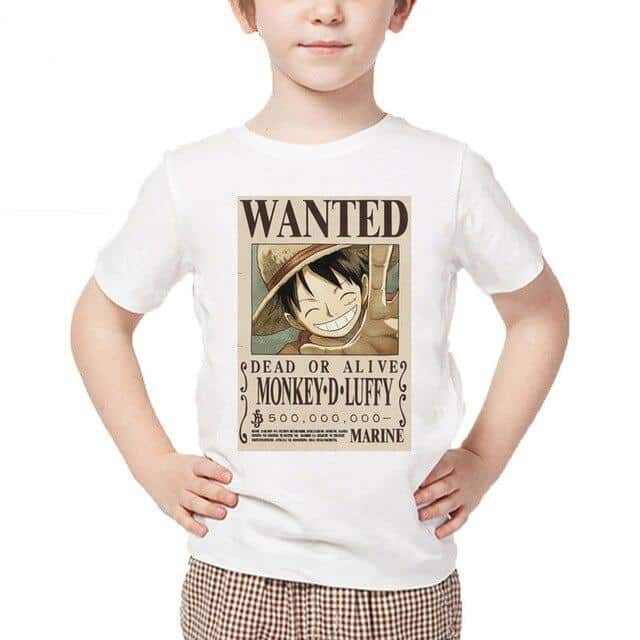T-Shirt One Piece Enfant Luffy Wanted