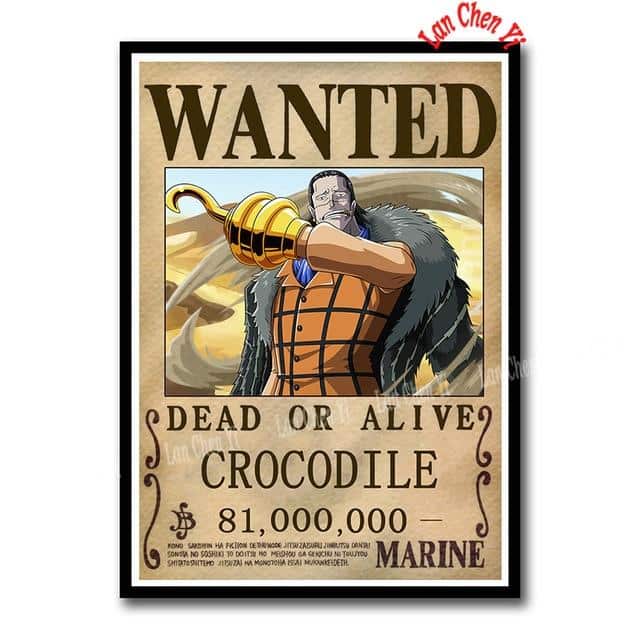 Sticker One Piece Crocodile Wanted